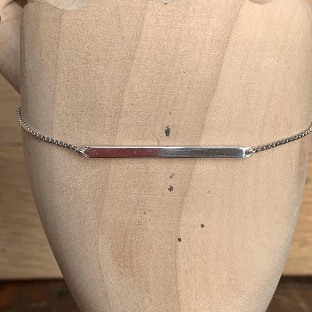 Engravable Bar Bolo Bracelet 925SS